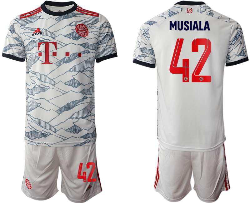 Men 2021-2022 Club Bayern Munich away white #42 Soccer Jersey->bayern munich jersey->Soccer Club Jersey